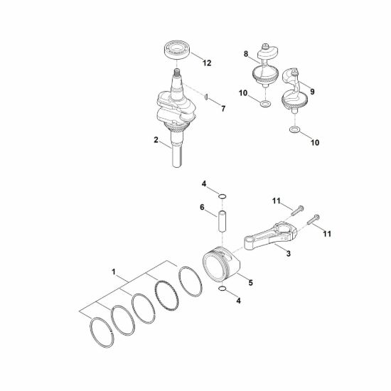 Picture of F - Albero motore, pistone EVC 4000.1 (EVC4000-0003)